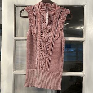 White House Black Market Pink Sleeveless Knit Top